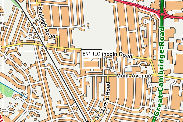 EN1 1LG map - OS VectorMap District (Ordnance Survey)