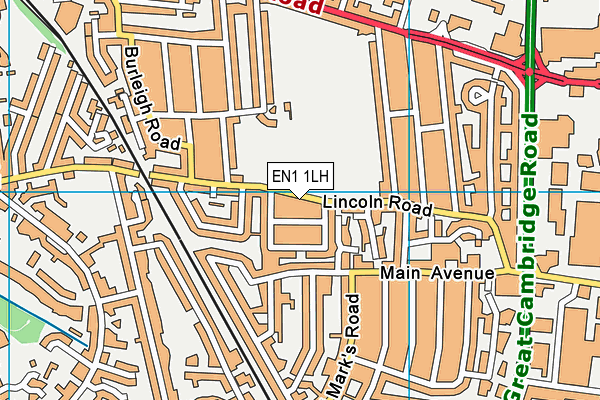 EN1 1LH map - OS VectorMap District (Ordnance Survey)