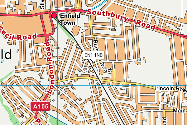 EN1 1NB map - OS VectorMap District (Ordnance Survey)