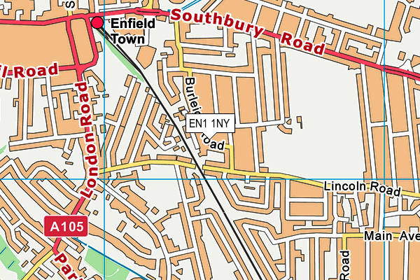 EN1 1NY map - OS VectorMap District (Ordnance Survey)