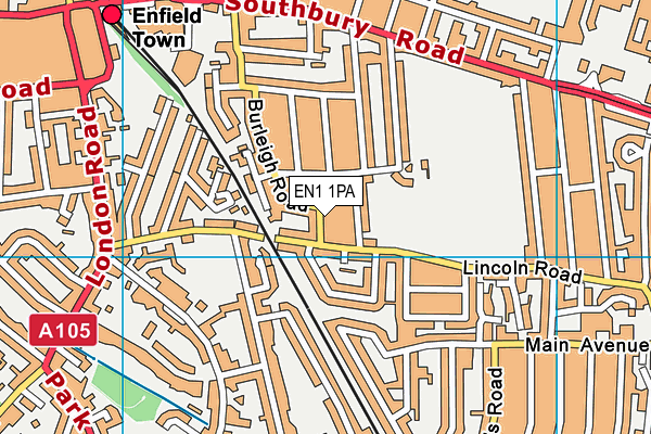 EN1 1PA map - OS VectorMap District (Ordnance Survey)