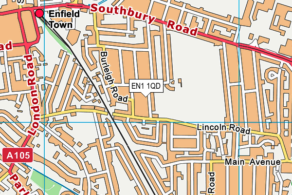 EN1 1QD map - OS VectorMap District (Ordnance Survey)