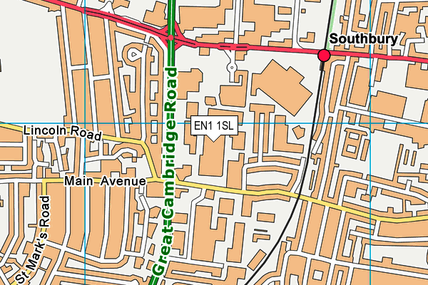 EN1 1SL map - OS VectorMap District (Ordnance Survey)