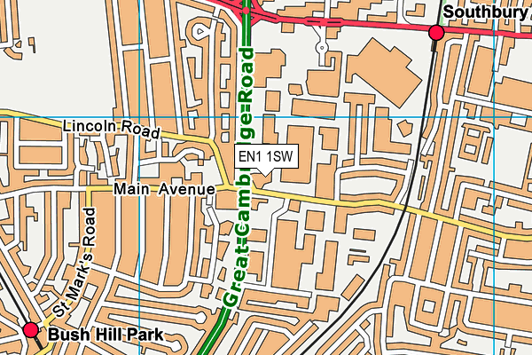 EN1 1SW map - OS VectorMap District (Ordnance Survey)