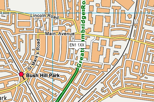 EN1 1XX map - OS VectorMap District (Ordnance Survey)
