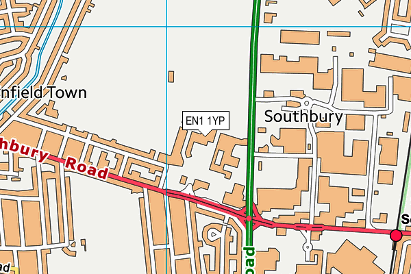 Southbury Leisure Centre map (EN1 1YP) - OS VectorMap District (Ordnance Survey)