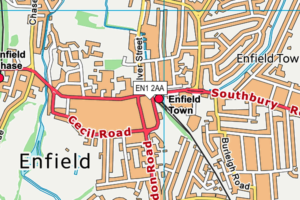 EN1 2AA map - OS VectorMap District (Ordnance Survey)