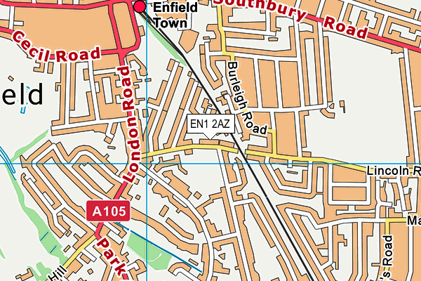EN1 2AZ map - OS VectorMap District (Ordnance Survey)