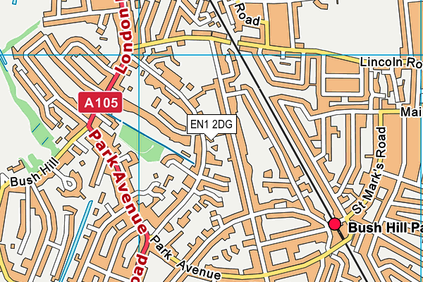 EN1 2DG map - OS VectorMap District (Ordnance Survey)