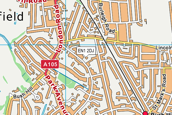 EN1 2DJ map - OS VectorMap District (Ordnance Survey)