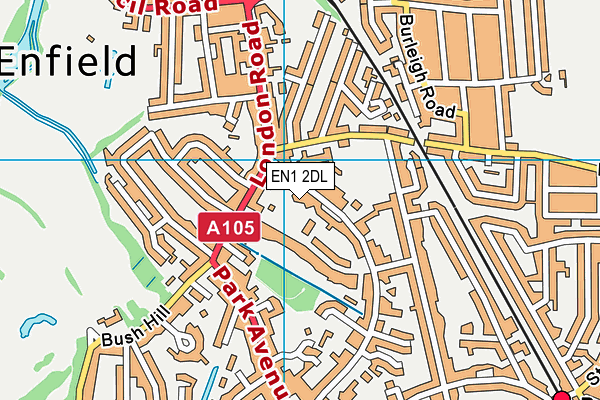 EN1 2DL map - OS VectorMap District (Ordnance Survey)