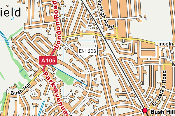 EN1 2DS map - OS VectorMap District (Ordnance Survey)
