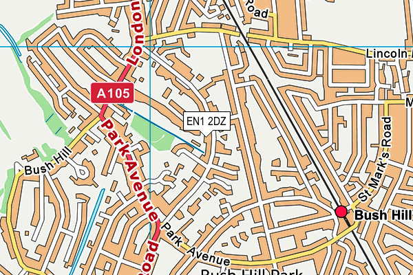 EN1 2DZ map - OS VectorMap District (Ordnance Survey)
