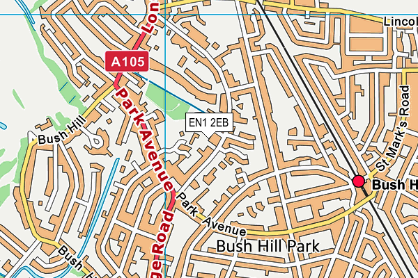 EN1 2EB map - OS VectorMap District (Ordnance Survey)