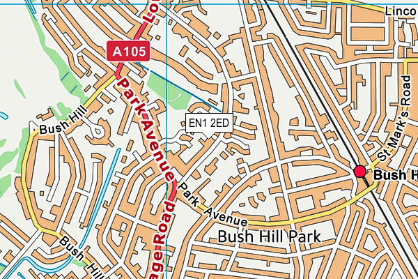 EN1 2ED map - OS VectorMap District (Ordnance Survey)