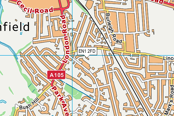 EN1 2FD map - OS VectorMap District (Ordnance Survey)