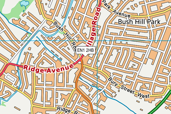 EN1 2HB map - OS VectorMap District (Ordnance Survey)