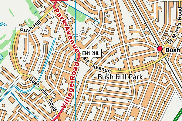 EN1 2HL map - OS VectorMap District (Ordnance Survey)