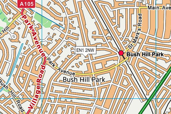 EN1 2NW map - OS VectorMap District (Ordnance Survey)