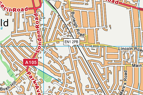 EN1 2PB map - OS VectorMap District (Ordnance Survey)