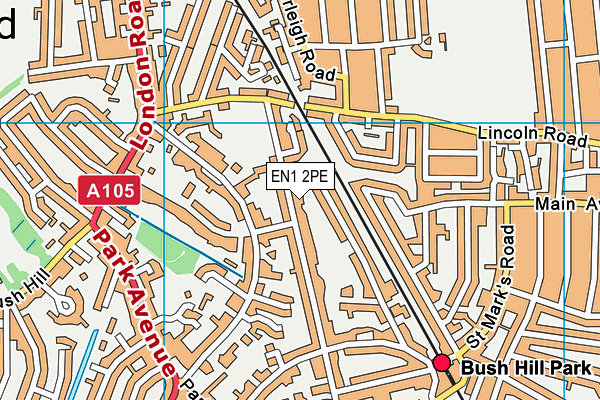 EN1 2PE map - OS VectorMap District (Ordnance Survey)