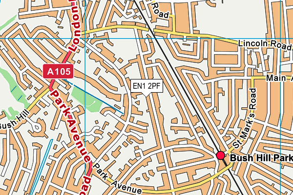 EN1 2PF map - OS VectorMap District (Ordnance Survey)