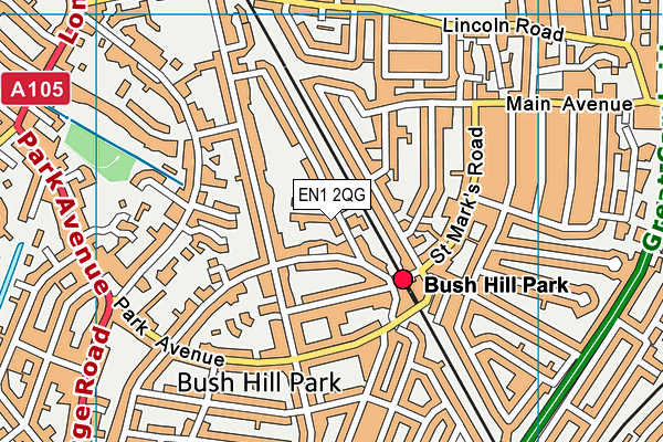 EN1 2QG map - OS VectorMap District (Ordnance Survey)