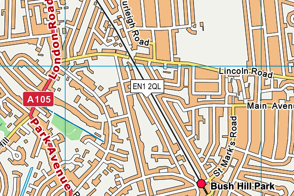 EN1 2QL map - OS VectorMap District (Ordnance Survey)