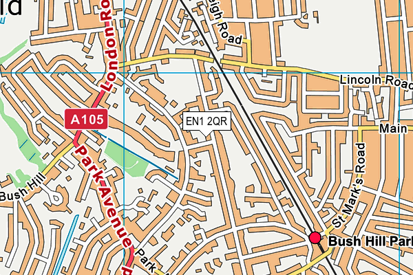 EN1 2QR map - OS VectorMap District (Ordnance Survey)
