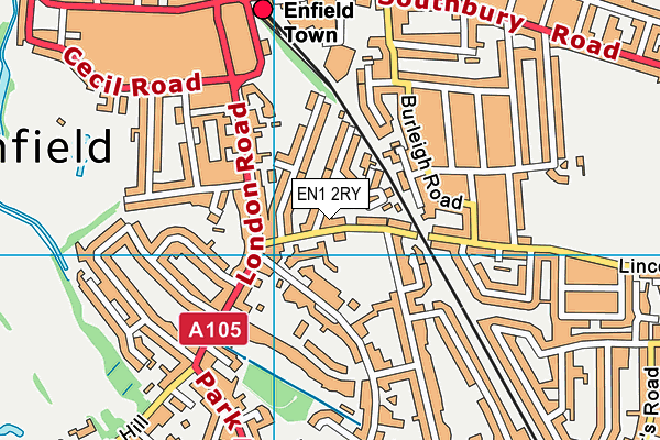 EN1 2RY map - OS VectorMap District (Ordnance Survey)