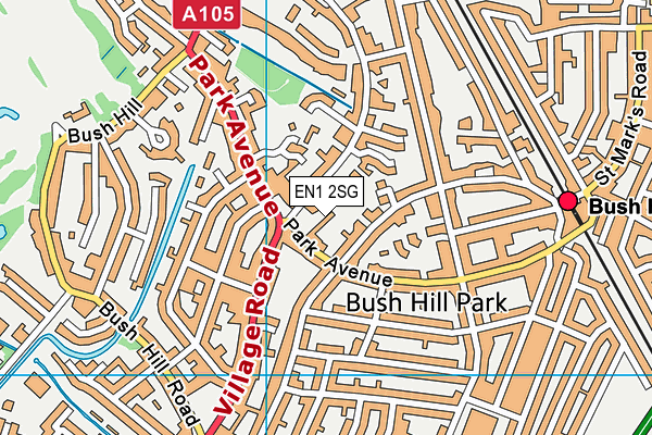 EN1 2SG map - OS VectorMap District (Ordnance Survey)