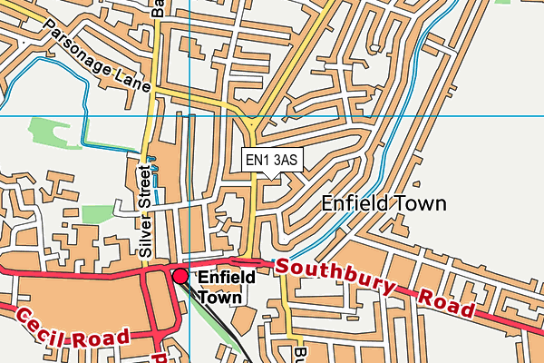 EN1 3AS map - OS VectorMap District (Ordnance Survey)