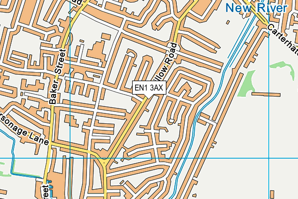 EN1 3AX map - OS VectorMap District (Ordnance Survey)