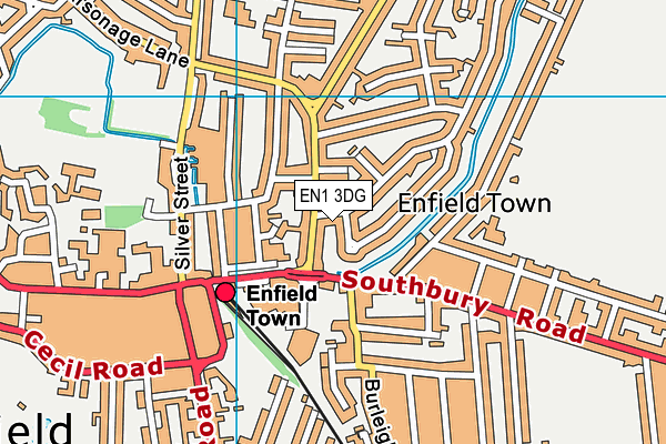 EN1 3DG map - OS VectorMap District (Ordnance Survey)