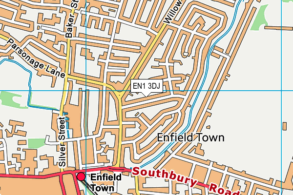 EN1 3DJ map - OS VectorMap District (Ordnance Survey)