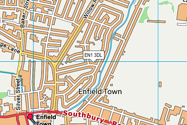 EN1 3DL map - OS VectorMap District (Ordnance Survey)