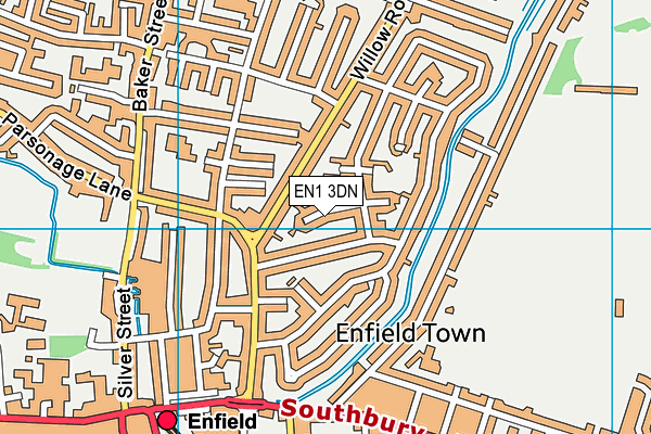 EN1 3DN map - OS VectorMap District (Ordnance Survey)