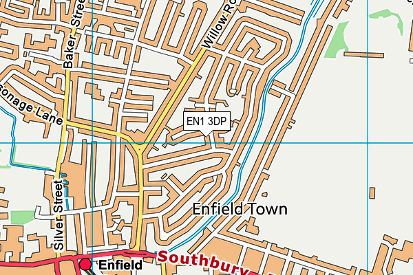EN1 3DP map - OS VectorMap District (Ordnance Survey)