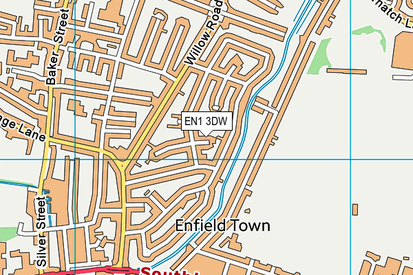 EN1 3DW map - OS VectorMap District (Ordnance Survey)