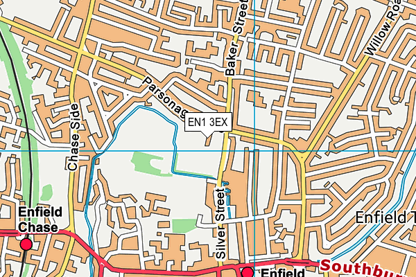 EN1 3EX map - OS VectorMap District (Ordnance Survey)