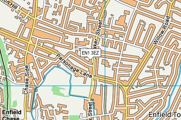 EN1 3EZ map - OS VectorMap District (Ordnance Survey)
