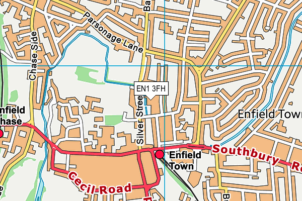 EN1 3FH map - OS VectorMap District (Ordnance Survey)