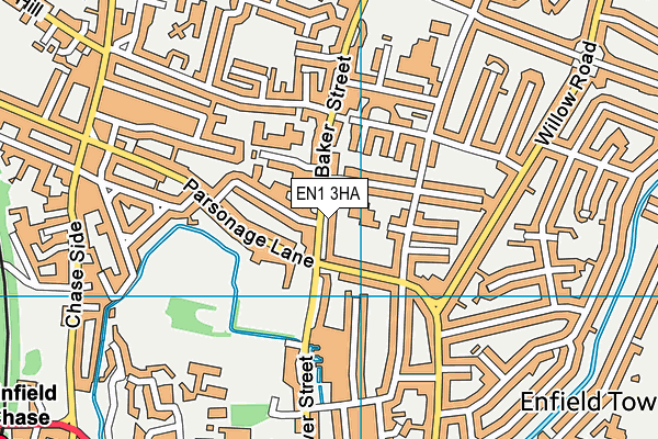 EN1 3HA map - OS VectorMap District (Ordnance Survey)
