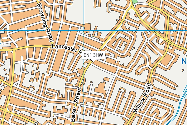 EN1 3HW map - OS VectorMap District (Ordnance Survey)