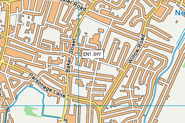 EN1 3HY map - OS VectorMap District (Ordnance Survey)