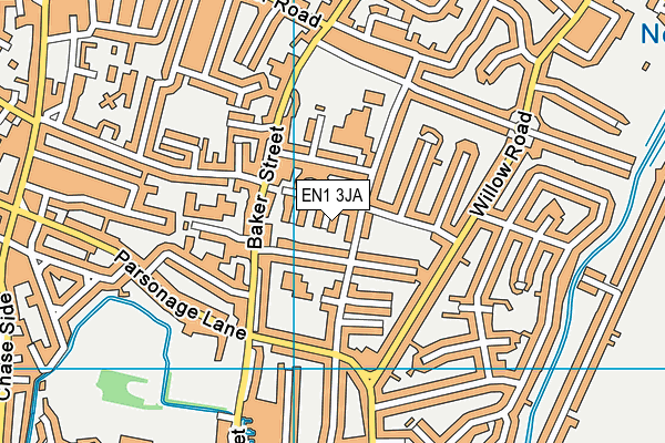 EN1 3JA map - OS VectorMap District (Ordnance Survey)