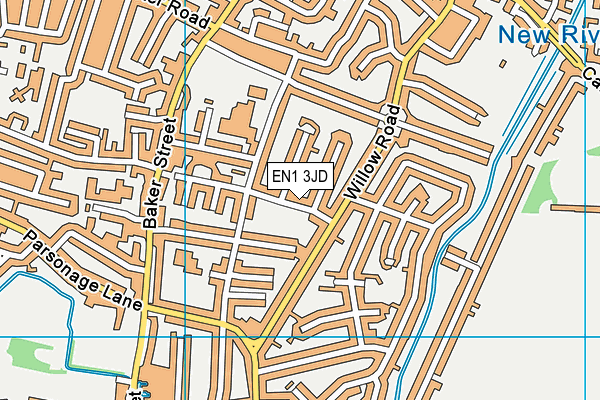 EN1 3JD map - OS VectorMap District (Ordnance Survey)