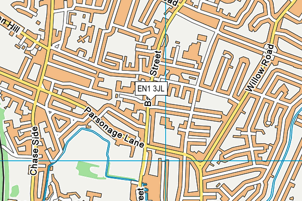 EN1 3JL map - OS VectorMap District (Ordnance Survey)