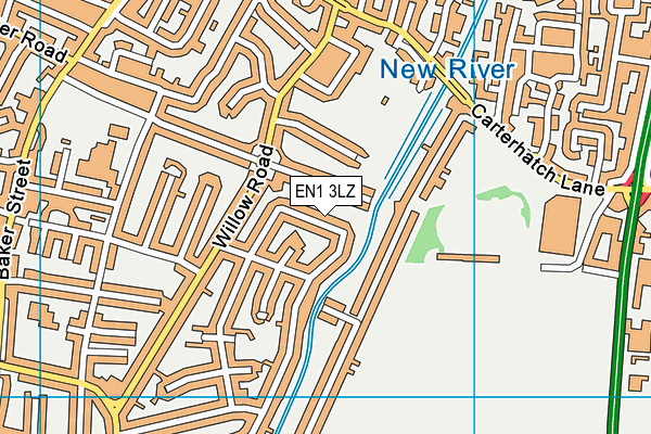 EN1 3LZ map - OS VectorMap District (Ordnance Survey)