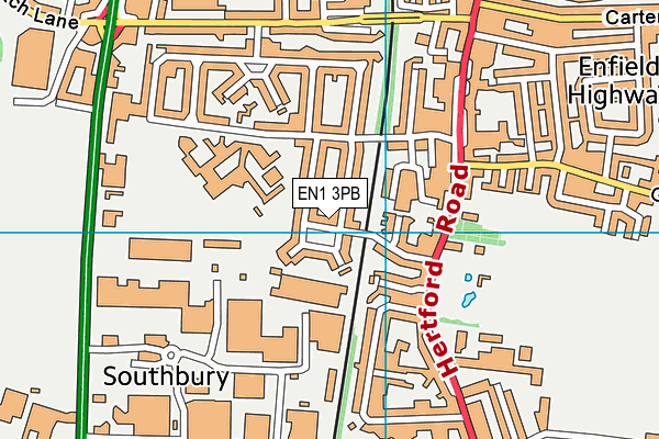EN1 3PB map - OS VectorMap District (Ordnance Survey)